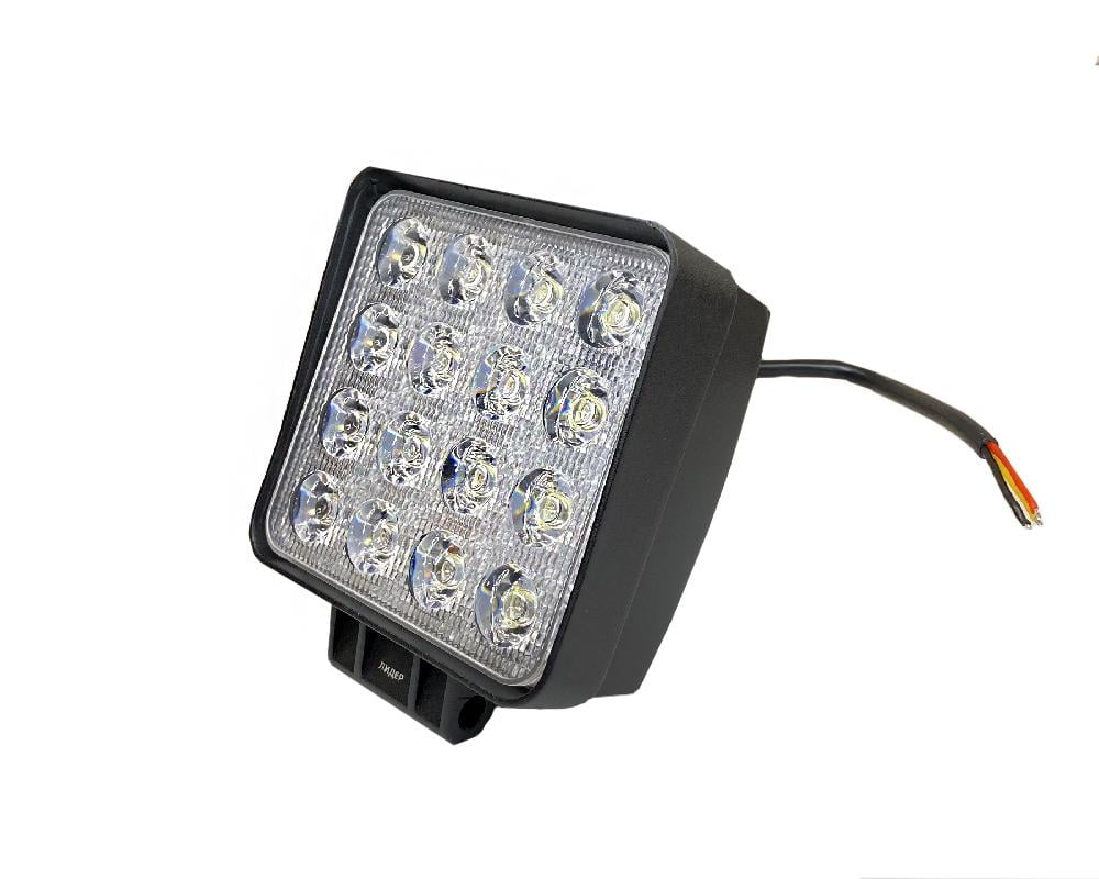 Фары дополнительные LED Лидер 29-48 Flash 48 W 118x128x60 мм страбоскоп отдельный провод квадратные ближний