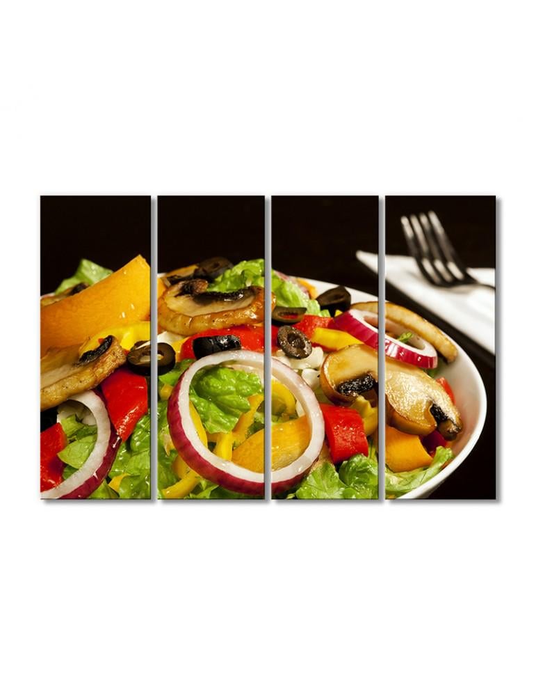 Картина модульная Салат из овощей на гриле 4 модуля 80x120 см (142240Eda_i_napitki0004)