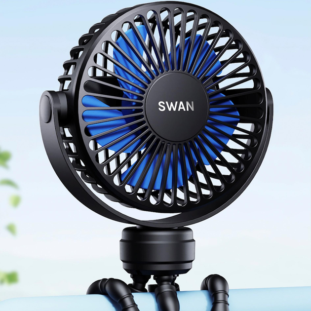 Вентилятор акумуляторний для колясок Swan Чорний - фото 10 Вентилятор акумуляторний для колясок Swan Чорний - фото 10