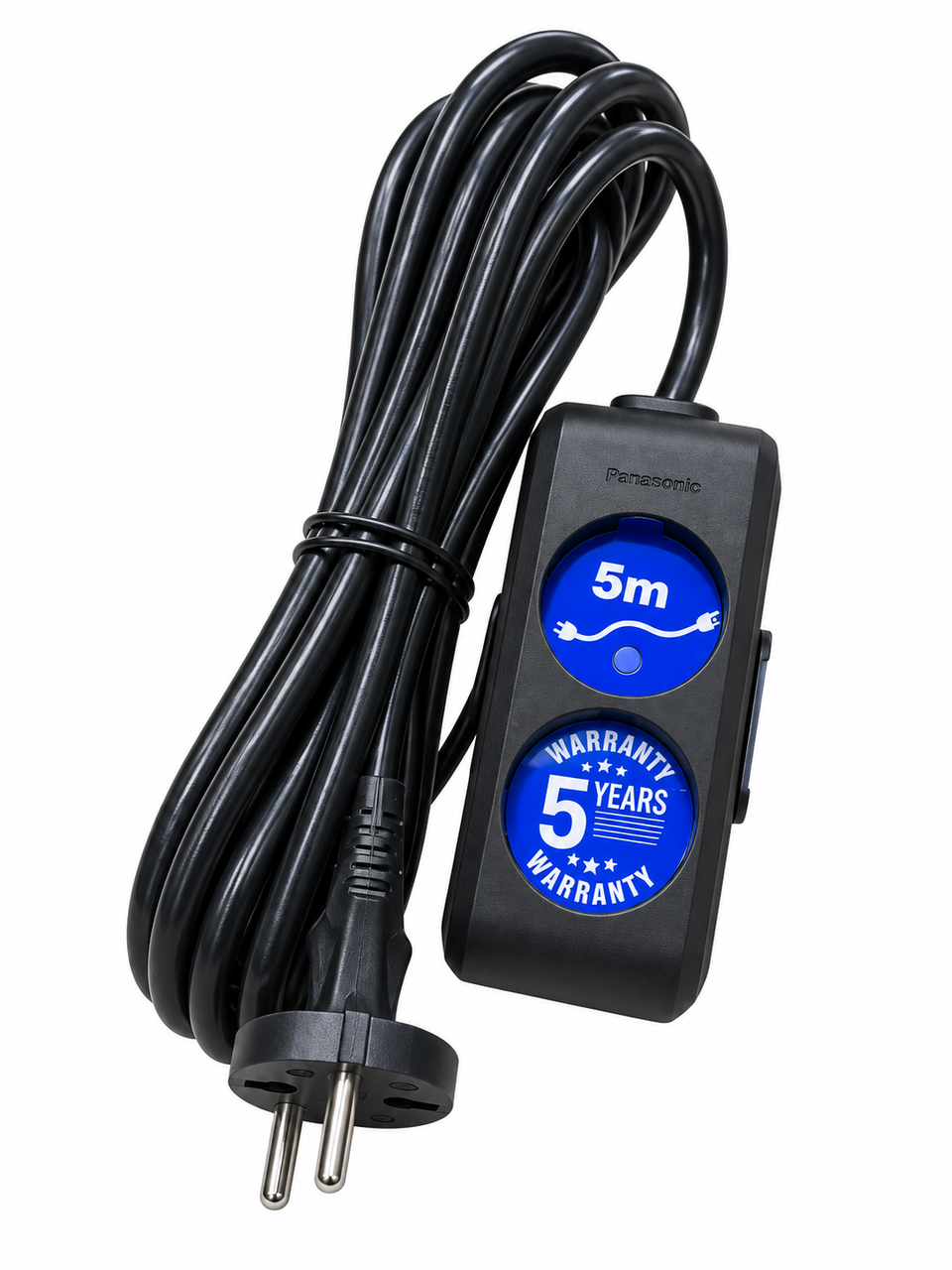 Удлинитель Panasonic X-tendia с защитными шторками 2 гнезда 5 м Черный