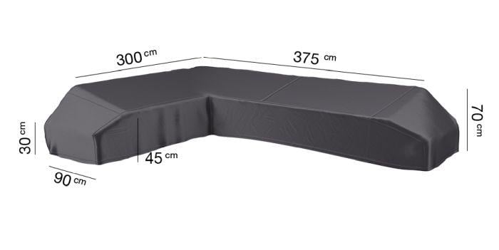 Чехол PLATINUM AeroCover для углового комплекта садовой мебели 375х300х90хh30-45-70 см левый Серый (7887) - фото 14