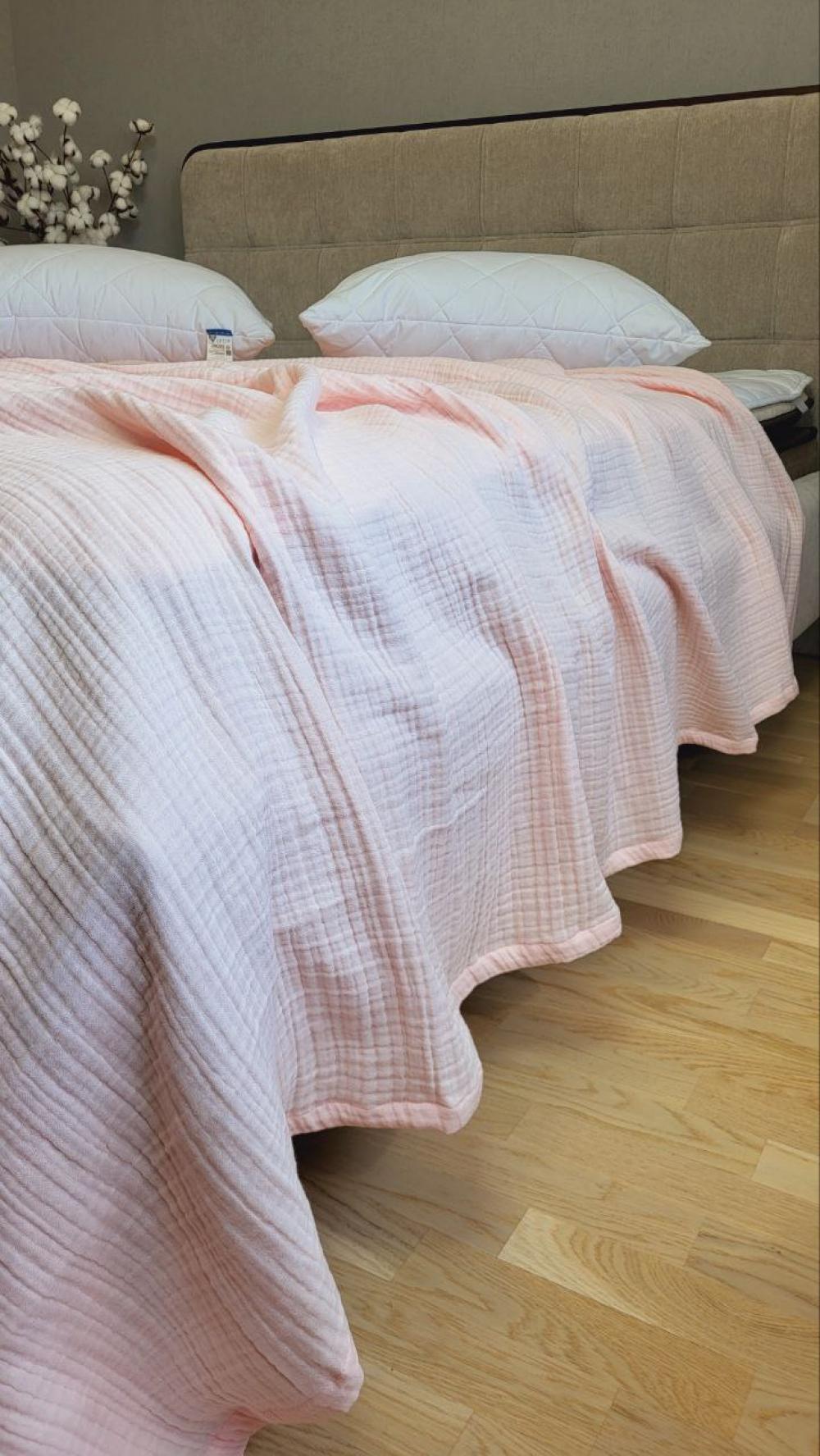 Покрывало муслин 140x220 см Pink peach (11030) - фото 4