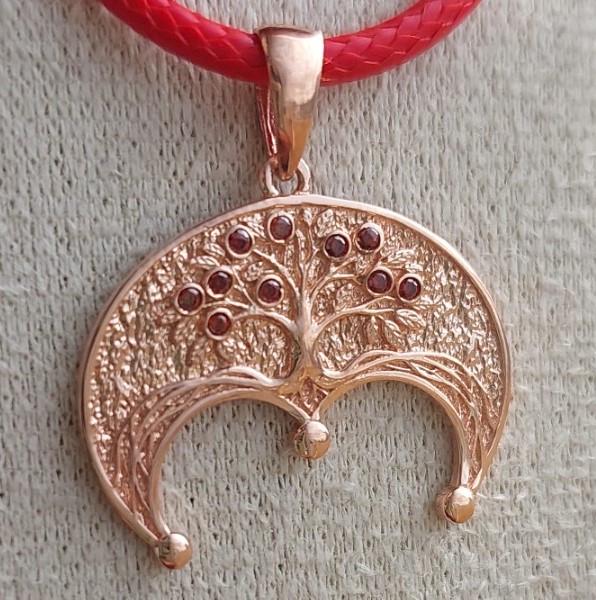 Підвіска срібна Лунниця з калиною та позолотою 925 проба (30156435)