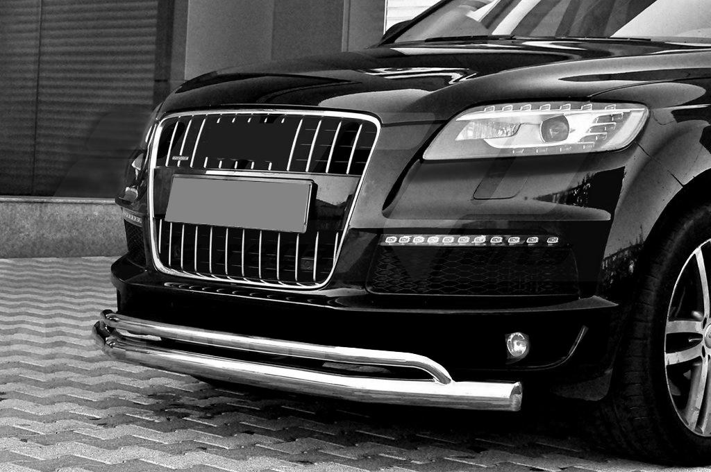 Передняя защита ST017 CAN для Audi Q7 2005-2015 гг. нержавеющая сталь Хром