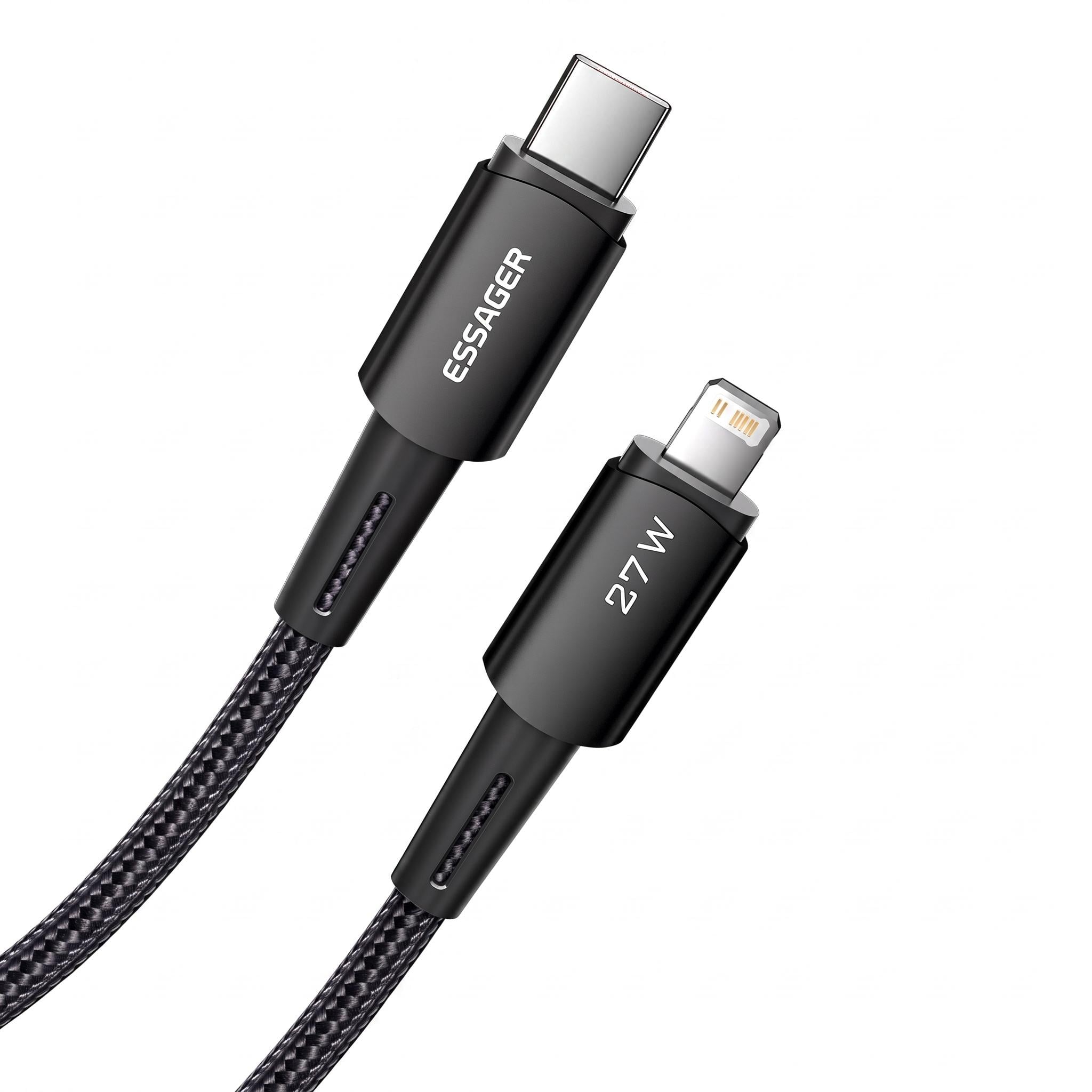 Кабель Essager Type-C Lightning 27W 2 м Черный (EXCTL-CGA01) - фото 8 Кабель Essager Type-C Lightning 27W 2 м Черный (EXCTL-CGA01) - фото 8
