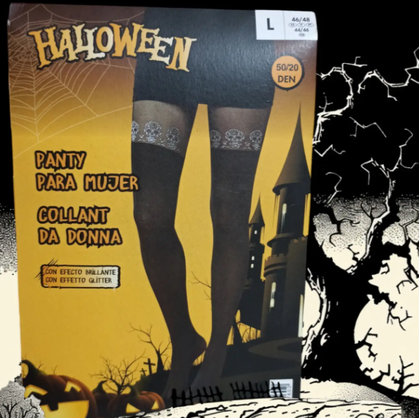 Колготки на Хэллоуин с черепами 20-50 den М Черно-белый (28748371) - фото 2 Колготки на Хэллоуин с черепами 20-50 den М Черно-белый (28748371) - фото 2