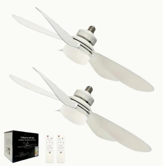 Вентилятор потолочный с подсветкой и пультом ДК 52 см 2 шт. Белый (28219376)