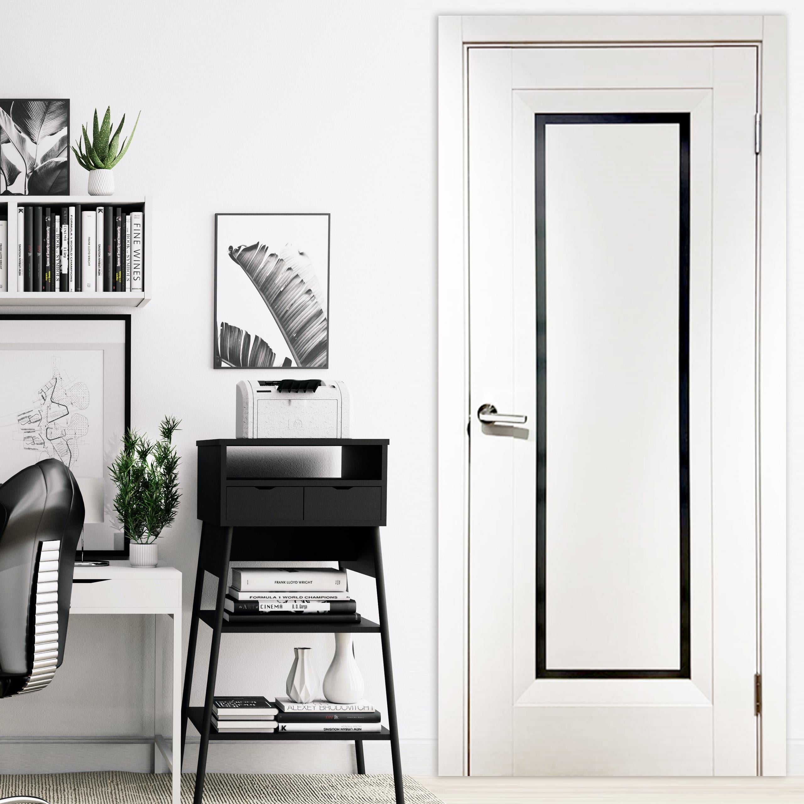 Двери Италия стекло сатин супермат 2000х600 мм Белый (60784)