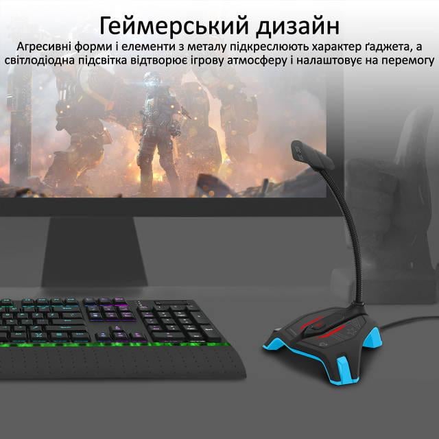 Микрофон Vertux Streamer-2 LED USB Blue - фото 3