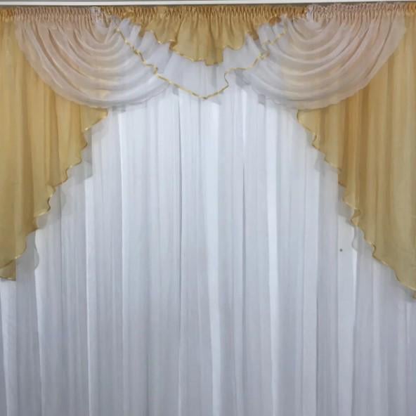 Ламбрекен на карниз шифон 2 м Абрикосовый (102)