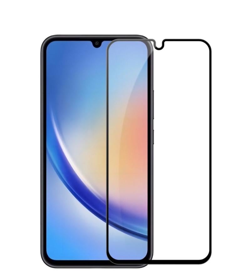 Загартоване захисне скло на смартфон Samsung Galaxy A34/ Чорна рамка