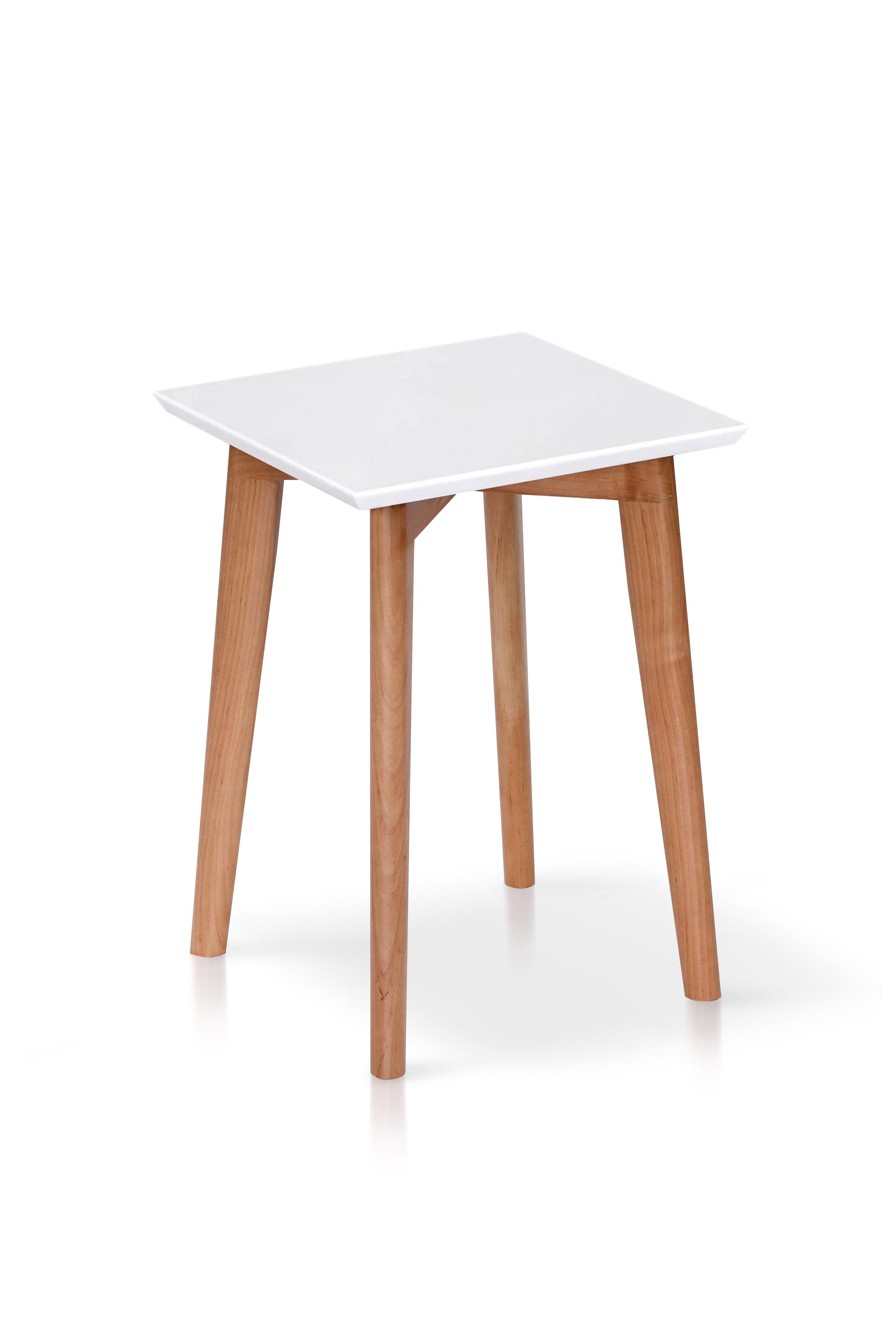 Табурет Колибри Модерн 300x450x300 мм Белый/Натуральный (GAА0054742)