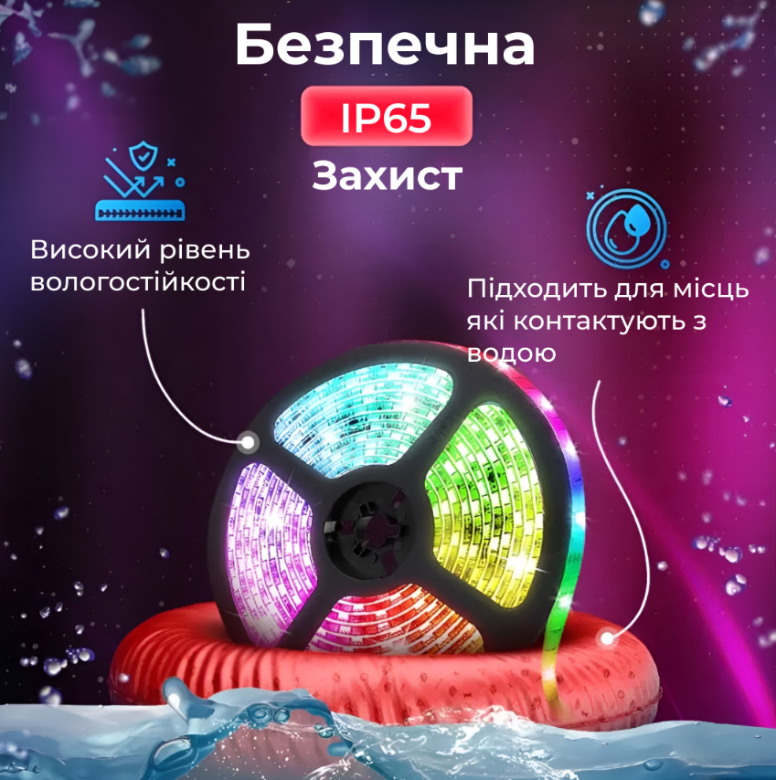 Світлодіодна стрічка TV Light 5 м з пультом Різнокольоровий - фото 6