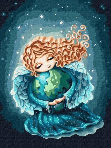 Картина по номерам Идейка Ангелы Ангел земли 30х40 см в термопакете (KHO5061)