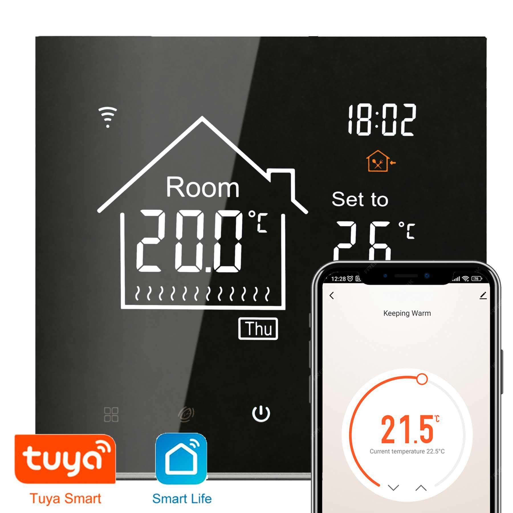 Теплый пол Grand Lane 5,0 м2/720 Вт/40 м нагревательный кабель glc7240k7 под плитку 18 Вт/м и WiFi Glass сенсорный терморегулятор Черный - фото 2