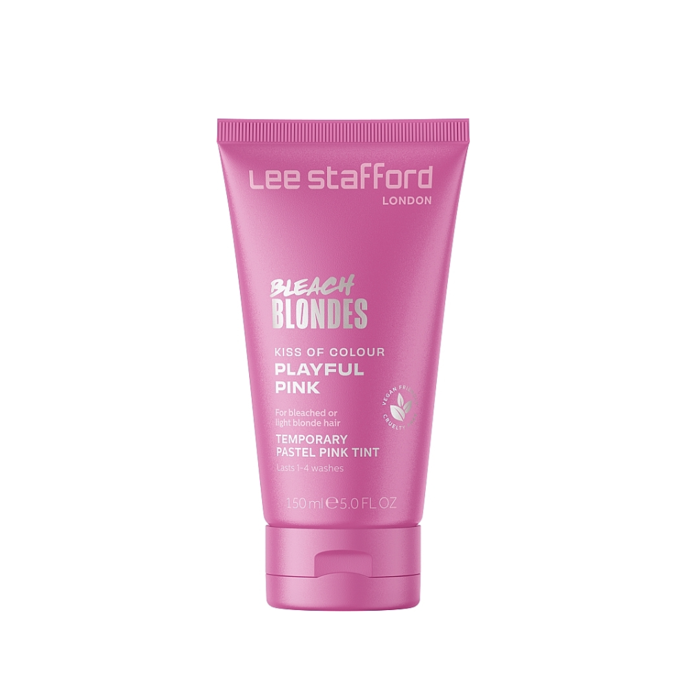 Бальзам відтінковий пастельно-рожевий для волосся Lee Stafford Bleach Blondes Kiss Of Colour Temporary Pastel Pink Tint 150 мл