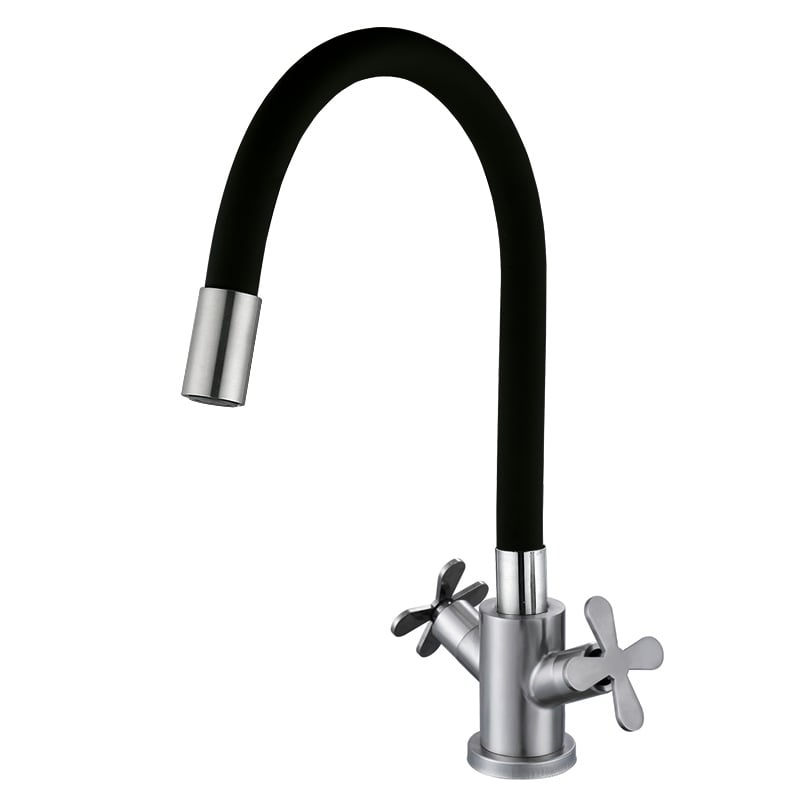 Змішувач на кухню Zerix GTA-011 Refl.Black із чорним силіконовим виливом нержавіюча сталь (ZX4837) Змішувач на кухню Zerix GTA-011 Refl.Black із чорним силіконовим виливом нержавіюча сталь (ZX4837)