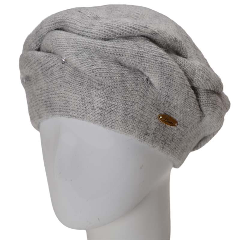 Берет женский Lirus Зефир двойной полушерстяной Светло-серый (131892)
