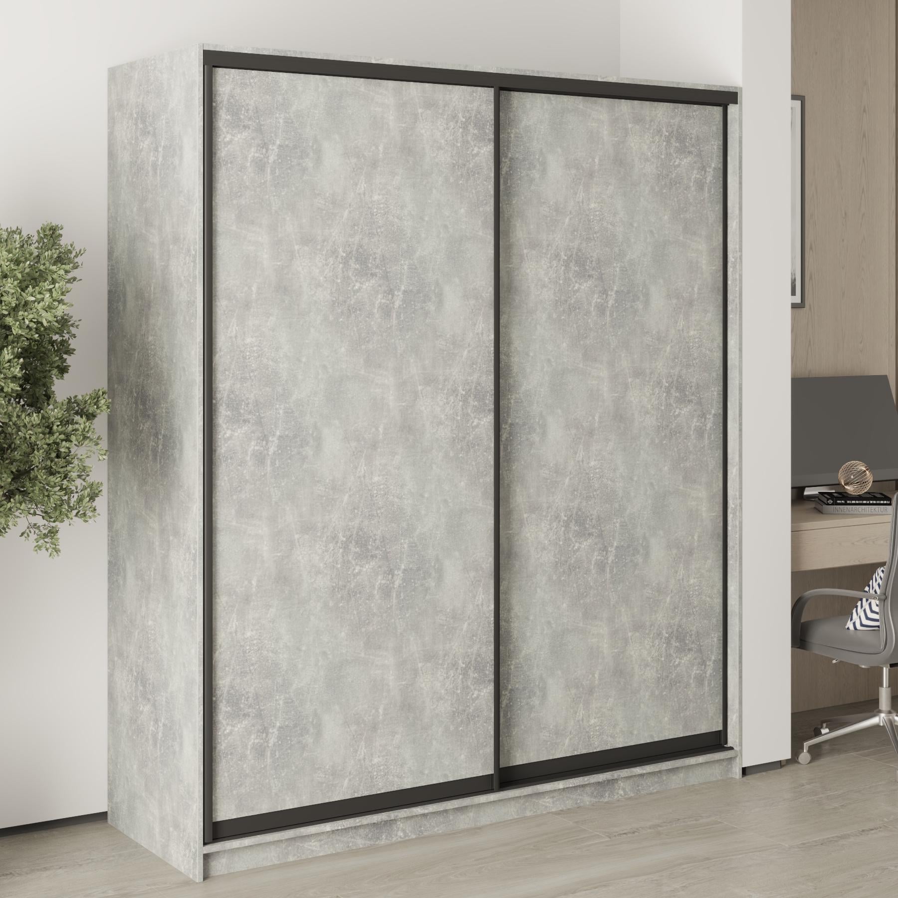 Шкаф-купе двухдверный MebelStar Комбо BG 2 ДСП 180x60x210 см Бетон (MBS-11507) Шкаф-купе двухдверный MebelStar Комбо BG 2 ДСП 180x60x210 см Бетон (MBS-11507)