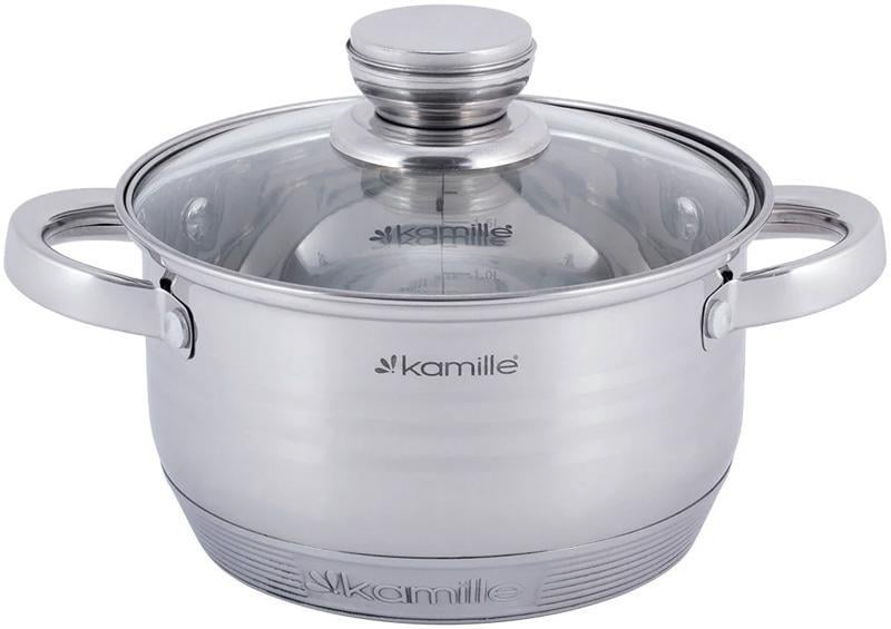 Набір каструль Kamille Desiree з нержавіючої сталі з 9-шаровим індукційним дном 1,5/2/3/5 л - фото 2 Набір каструль Kamille Desiree з нержавіючої сталі з 9-шаровим індукційним дном 1,5/2/3/5 л - фото 2