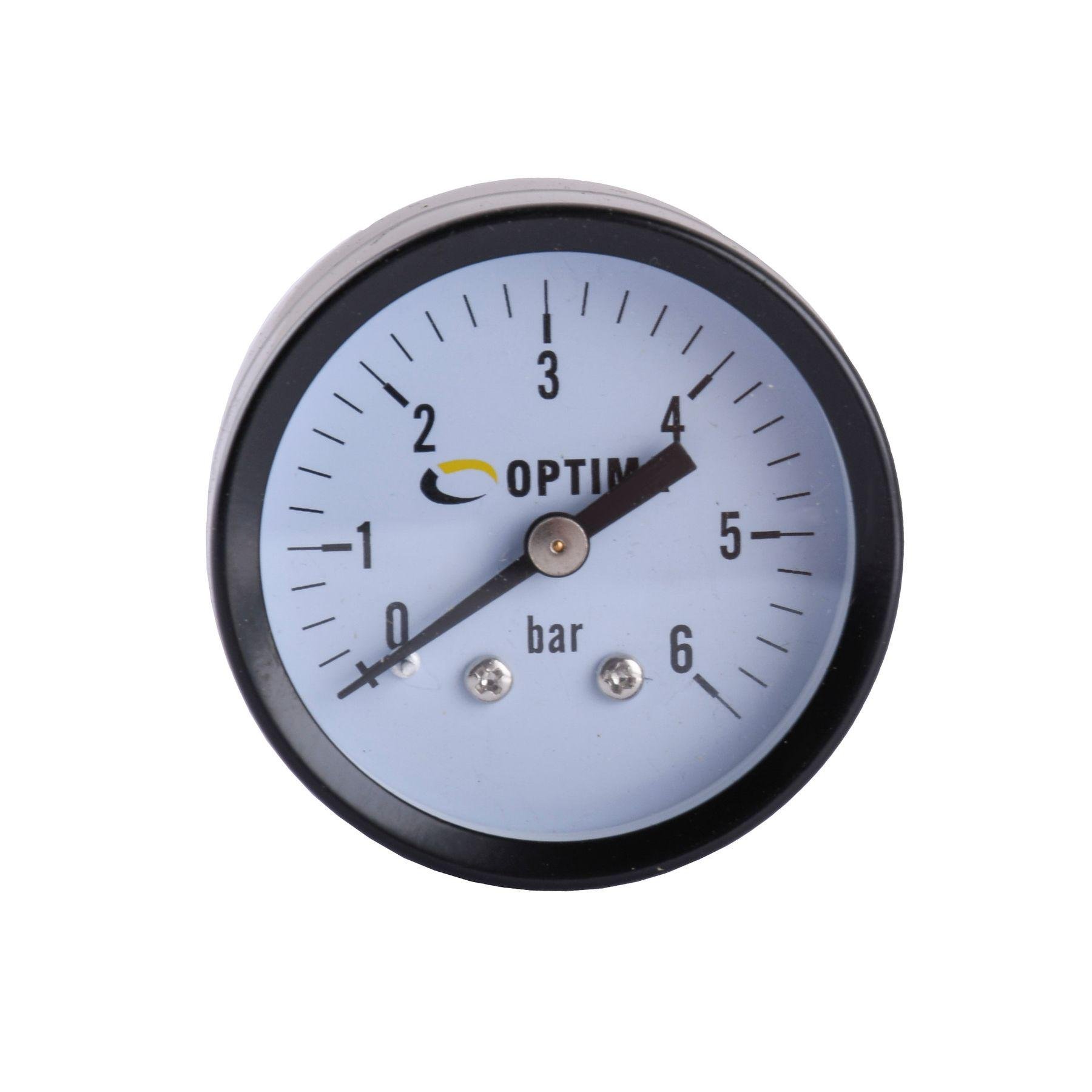 Манометр Optima 6 атм. 50 мм заднее подсоединение стальной корпус