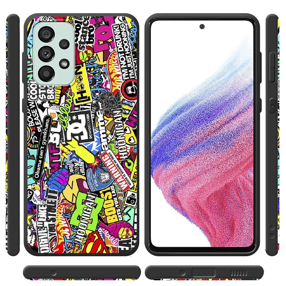 Чохол BoxFace Samsung Galaxy A73 5G (A736) Multicolored Inscriptions Чорний силікон (44139-up880-44172) - фото 2