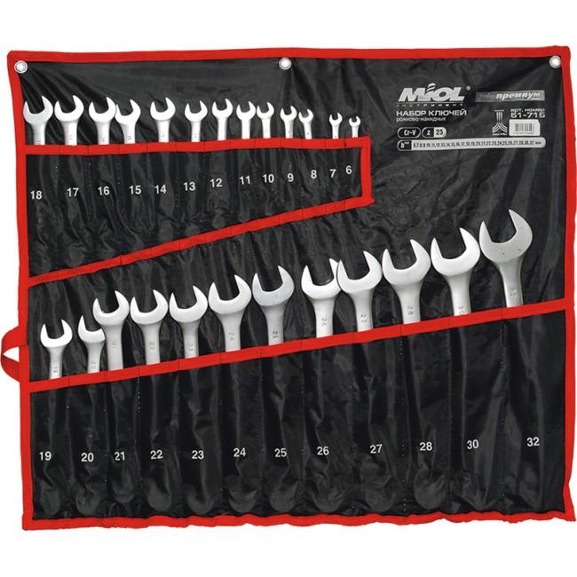 Набор ключей рожково-накидных Miol 51-715 25 ед.
