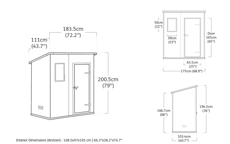 Господарський блок для садового інвентаря Keter Manor Pent 6х4 183х111 см (CNT00009136) - фото 4