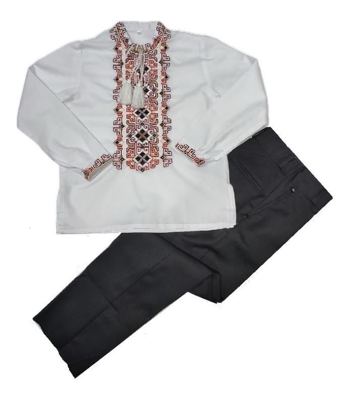 Костюм шкільний для хлопчика SUZIE 02 Вишиванка та штани 140 см Чорний (203601_140)