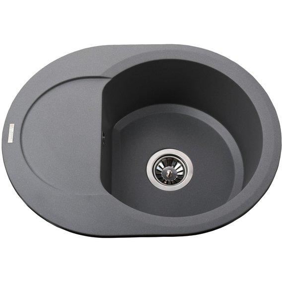 Гранитная мойка Globus Lux Moraine А0003 600х470 мм Серый металлик