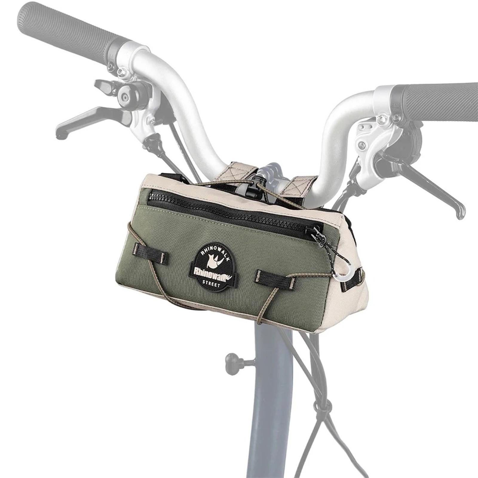 Велосумка на руль Rhinowalk BCT0202 с сетчатым отделением Зеленый/Бежевый (RWK-BCT0202-7314)