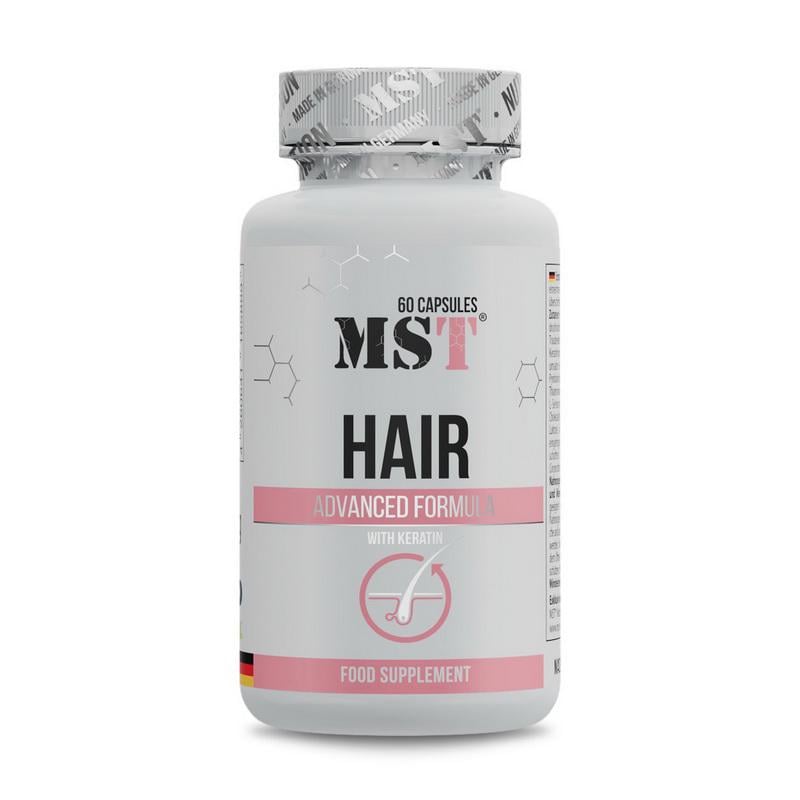 Вітаміни для волосся шкіри і нігтів з біотином і кератином MST Hair Advanced Formula 60 капс.