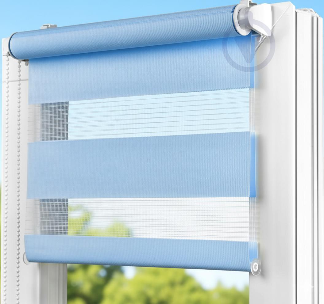 Роллета день-ночь RollEasy с фиксацией под наклон D-243 75х150 см Голубой