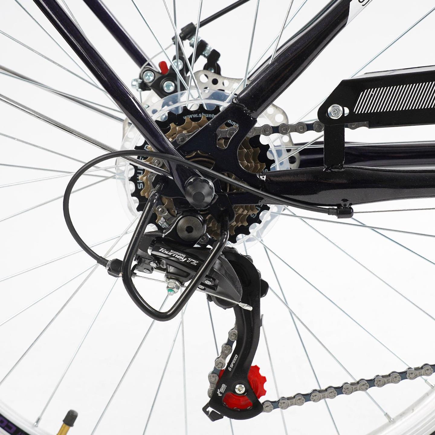 Велосипед міський Corso Polaris з кошиком та багажником рама 16,5"/26" Фіолетовий - фото 6