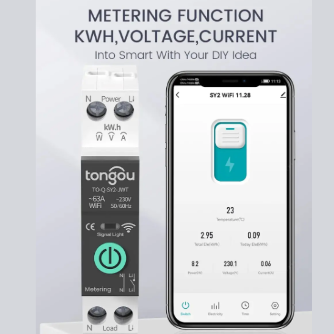 Автомат розумний однофазний WiFi Tuya Tongou TO-Q-SY1 63А - фото 4