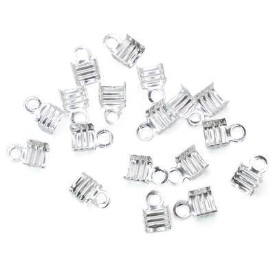 Окончание зажим для шнуров 4х7 мм 200 шт. Серебристый (ОК0407ф00)