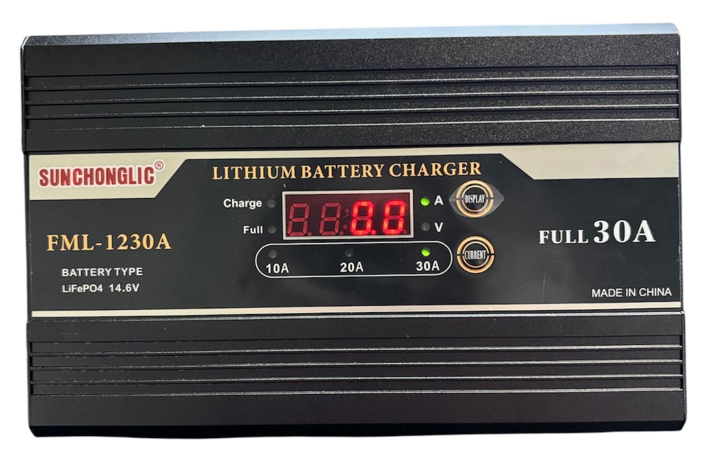 Зарядний пристрій для акумуляторів + LiFePo4 літій залізо фосфатних Sunchonglic 10- 30 Aмпер