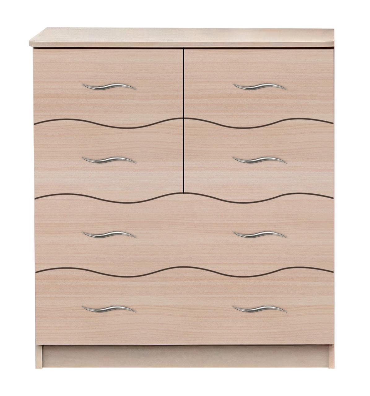 Комод МАКСІ-Меблі Яся 6 ящиків ДСП 1 кат Дуб молочний (9367)