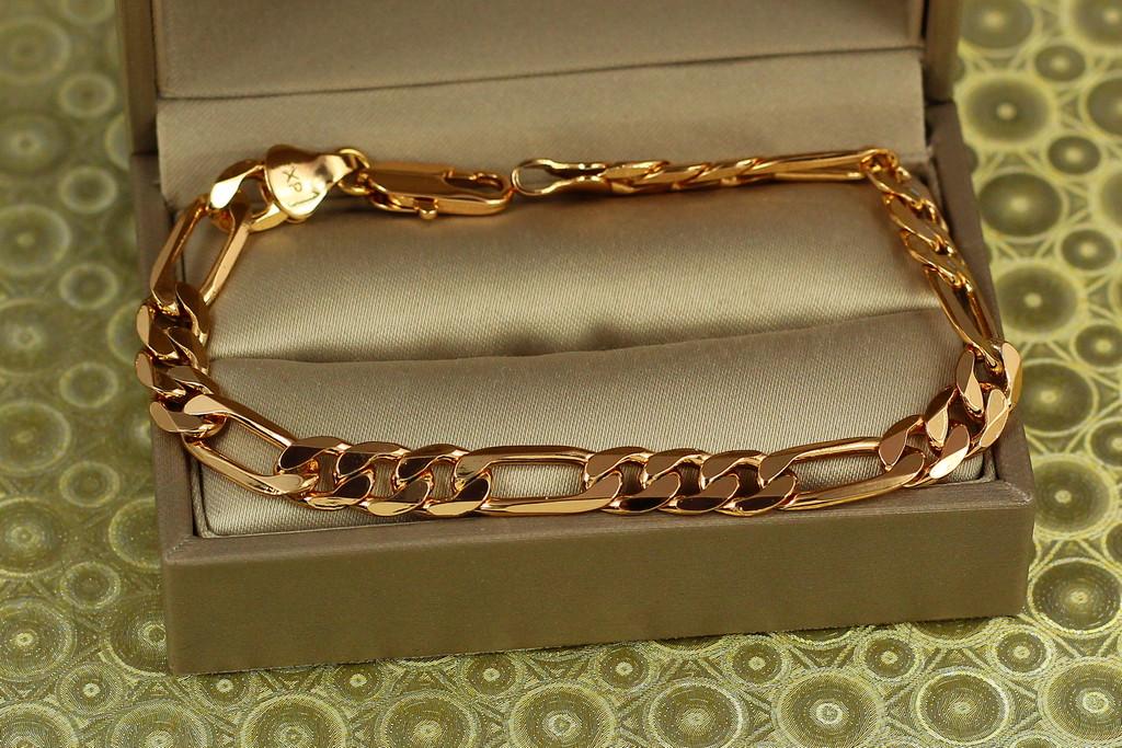 Браслет Xuping Jewelry Фигаро 19,5 см х 7 мм Золотистый (2197736200)