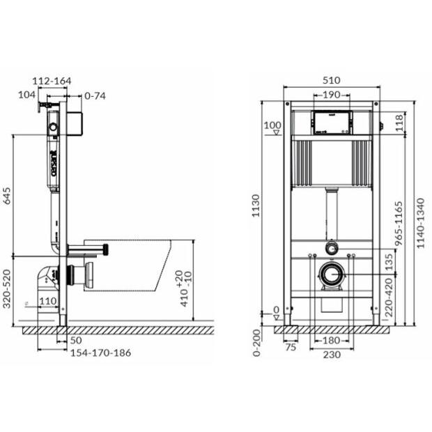 Инсталляция Cersanit AQUA 52 с кнопкой Accento Circle + унитаз Crea с сиденьем Slim - фото 3