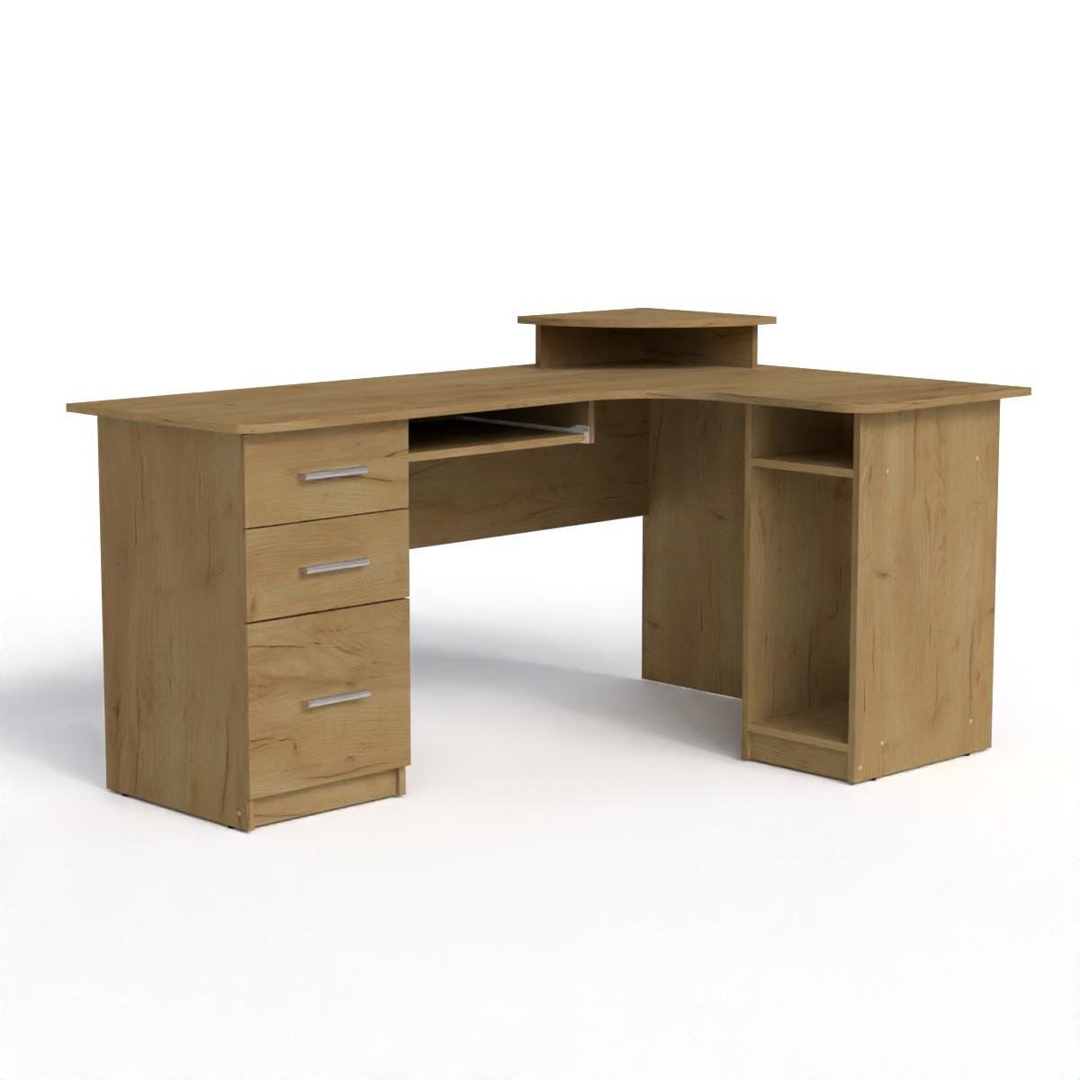 Стол письменный угловой Компанит СУ-3 160х110х87 см Дуб крафт золотой (23161155) - фото 1