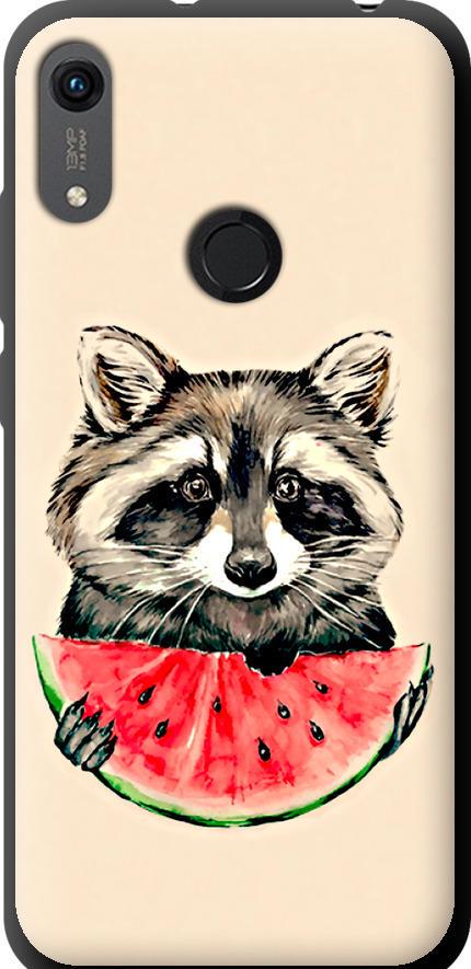 Чехол на Huawei Honor 8A Енотик с арбузом (4605b-1635-42517)