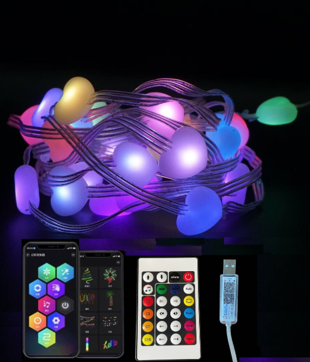 Гирлянда умная светодиодная Dream collor большие Сердце MultiRGB USB управление от смартфона 33LED 5 м (2423483022) - фото 2