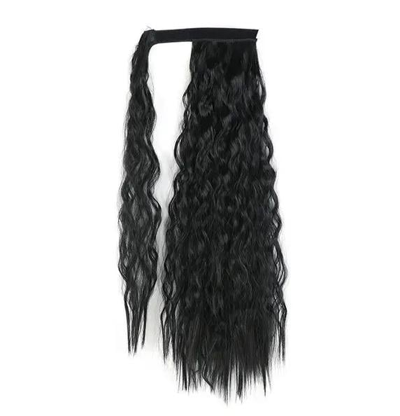 Накладний хвилястий хвіст шиньйон на стрічках з гребінцем Чорний Накладний хвилястий хвіст шиньйон на стрічках з гребінцем Чорний