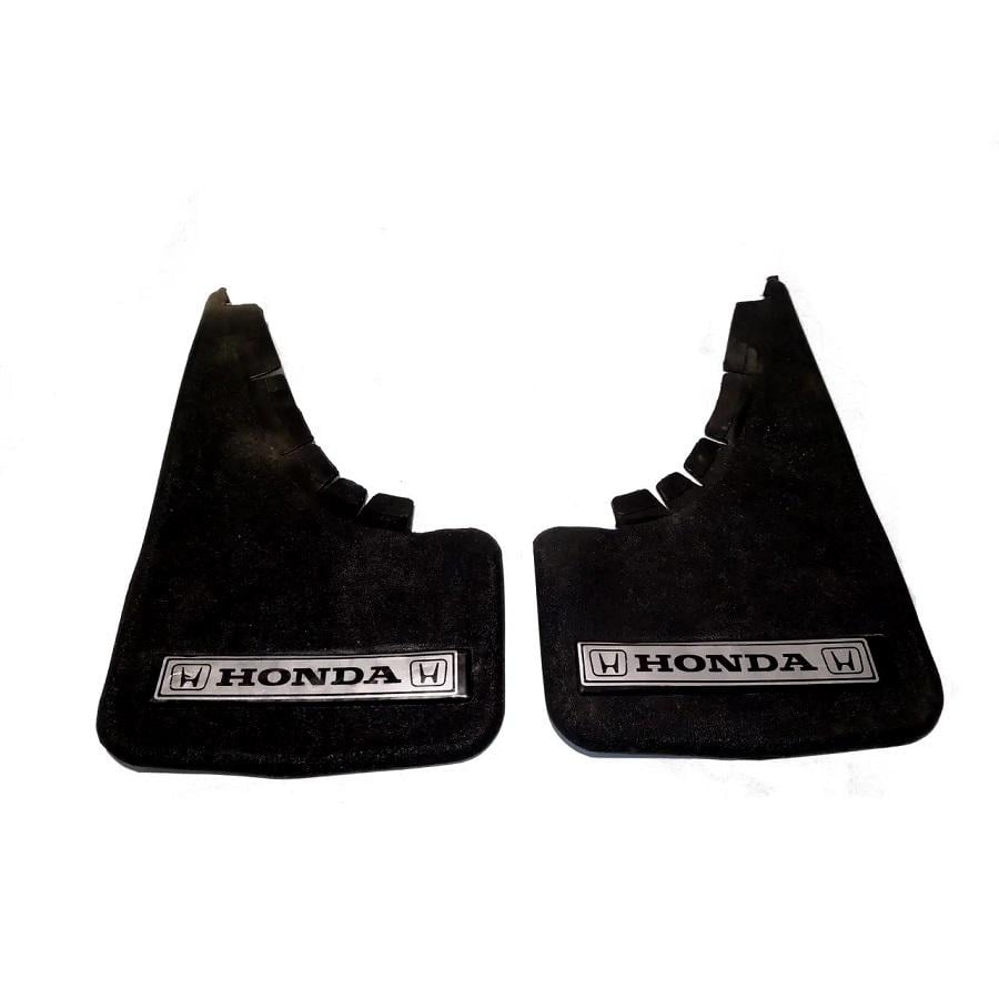 Брызговики малые Honda надпись мягкая структурная резина Mud-Flaps 2 шт. Серебряный/Черный