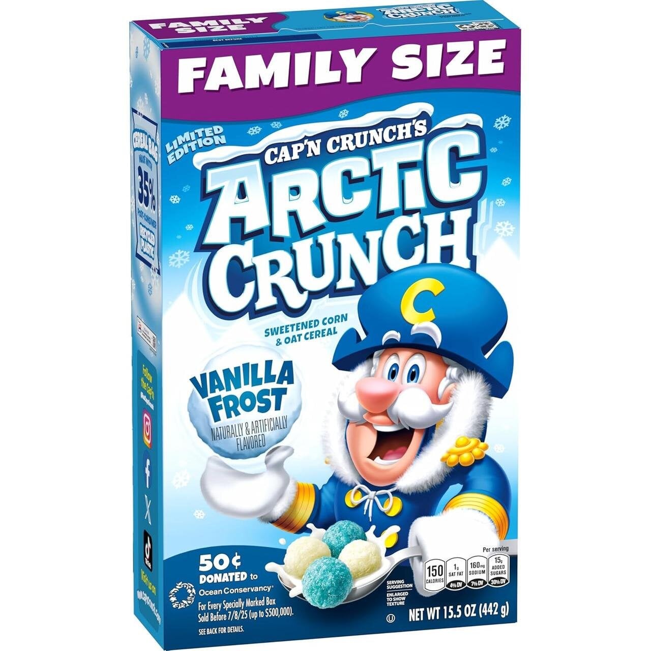 Сухий сніданок Cap'n Crunch Cereal Arctic Crunch Vanilla Limited Edition 440 г (2541095377)