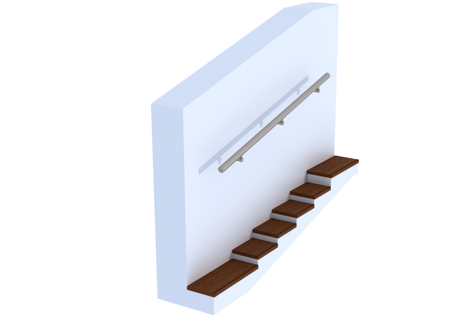 Комплект пристінних поручнів алюмінієвих з розбірними тримачами поручня до стіни L 2 м (27734439)