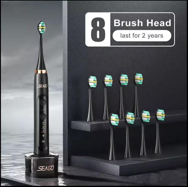 Електрична зубна щітка ультравідбілююча Seago Power Electric Toothbrush SG982 Black (100017) - фото 9