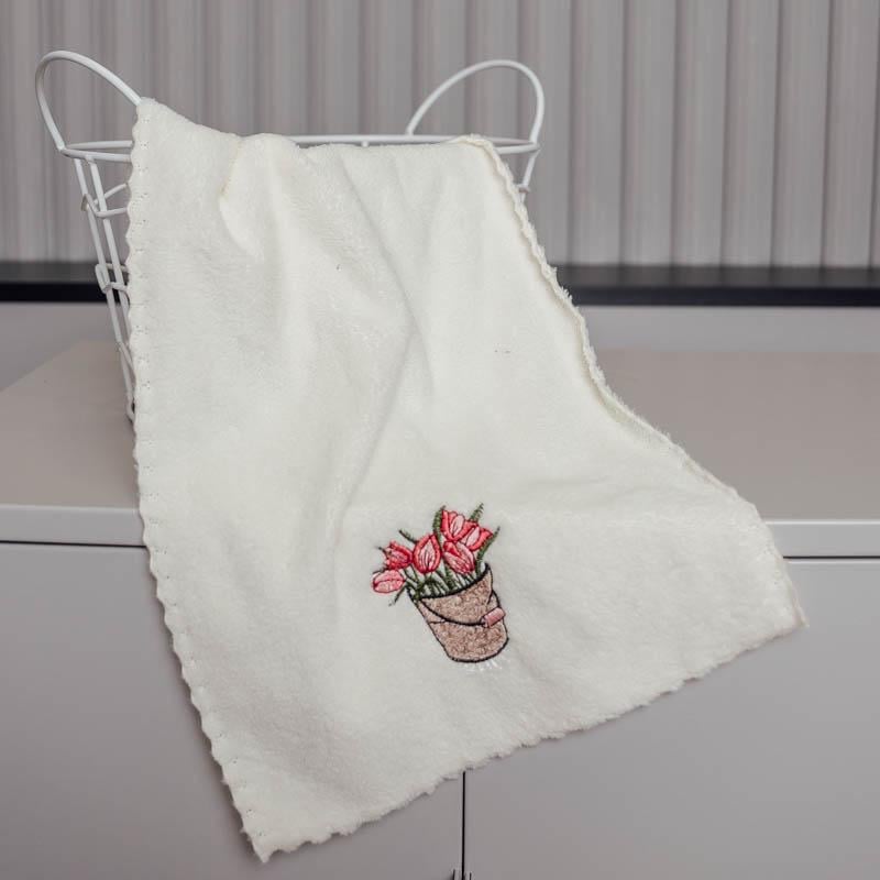 Полотенце для рук Вазончики фибра 25х50 см Белый (88255)