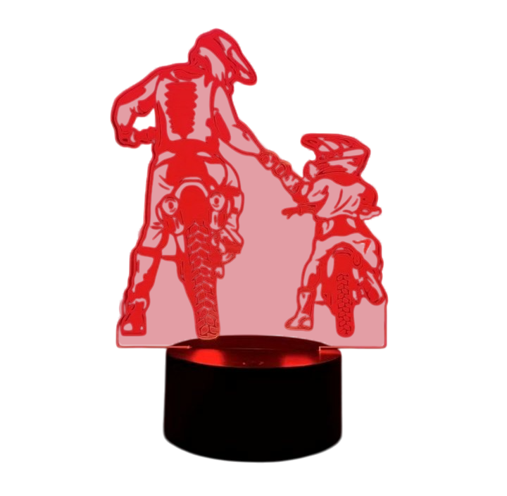 Светильник-ночник акриловый 3D Два поколения байкеров 7 цветов (1041) Светильник-ночник акриловый 3D Два поколения байкеров 7 цветов (1041)